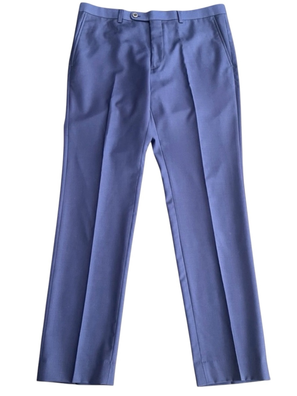 John Varvatos Blue Austin Wool Slim Fit Dress Pant (34x32)